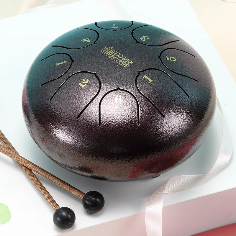 Hluru Glucophone Steel Tongue Drum 6 Inch 8