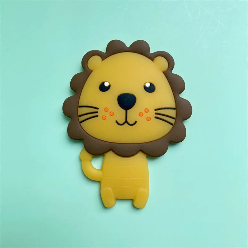 5pcs Silicone Teether Lion Cartoon Animal BPA Free