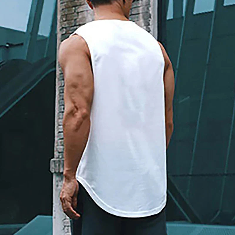 Mens Workout Bodybuilding Mesh Casual Tank Top Fitness