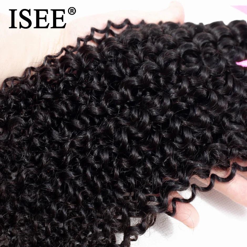 ISEE HAIR Mongolian Kinky Curly Hair Bundles 100%