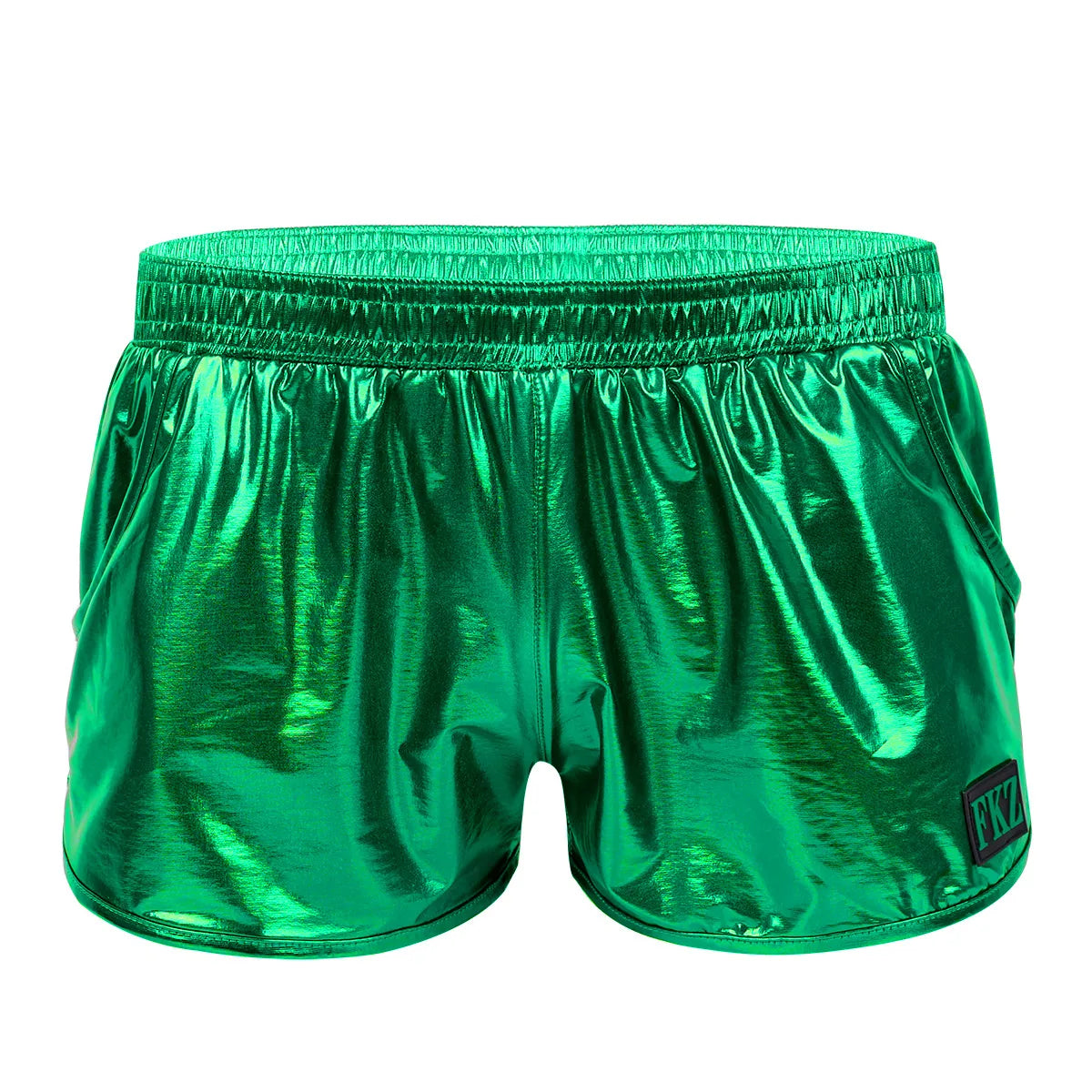 Mens Holographic Shiny Metallic Boxer Briefs Casual Loose