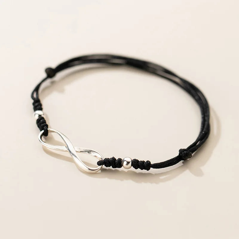 La Monada 925 Silver Eight Infinite Red Rope
