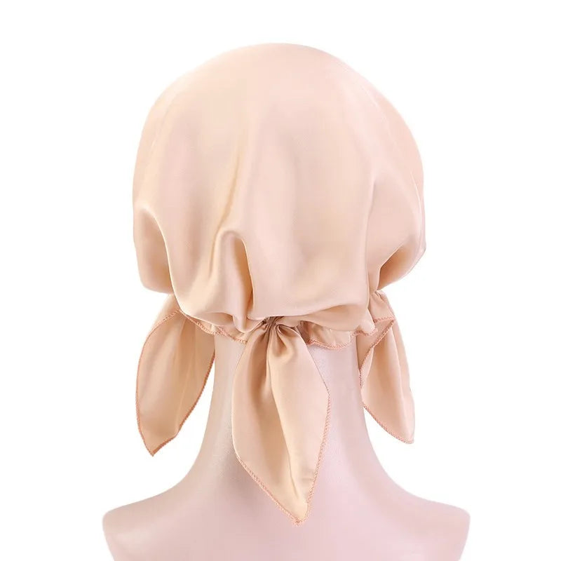 Muslim Women satin Turban Nightcap Hat Headscarves Cancer