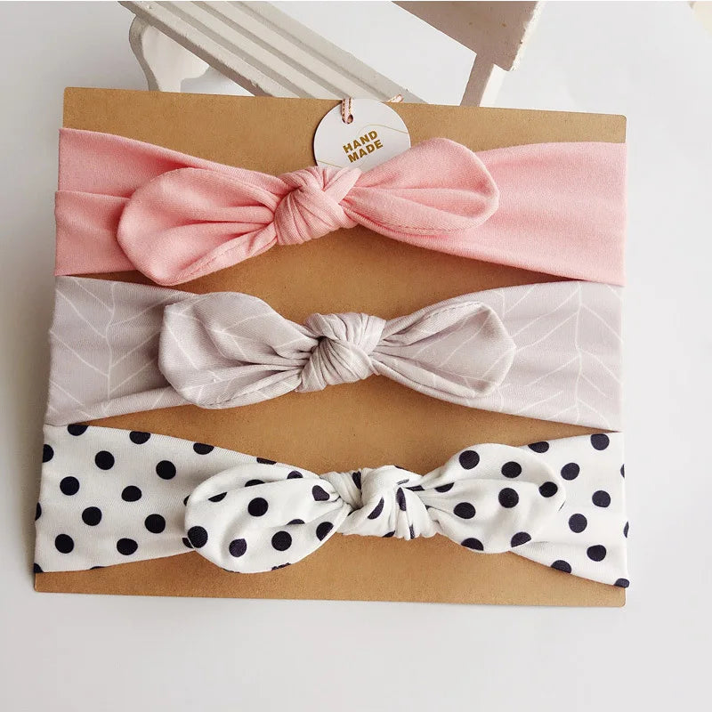 3pcs/lot Solid Nylon baby headband Bow Headbands For