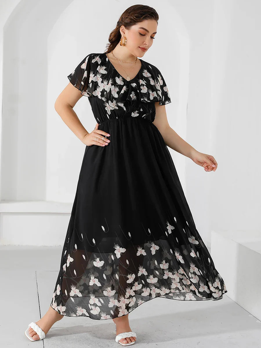 Plus Size Casual Women's Dresses 2023 Summer Ruffles