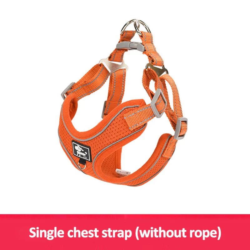 Reflective Vest Harness Leash Adjustable Mesh Vest Dog