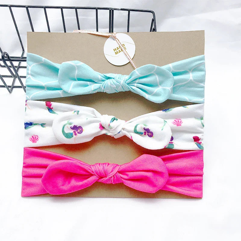 3pcs/lot Solid Nylon baby headband Bow Headbands For