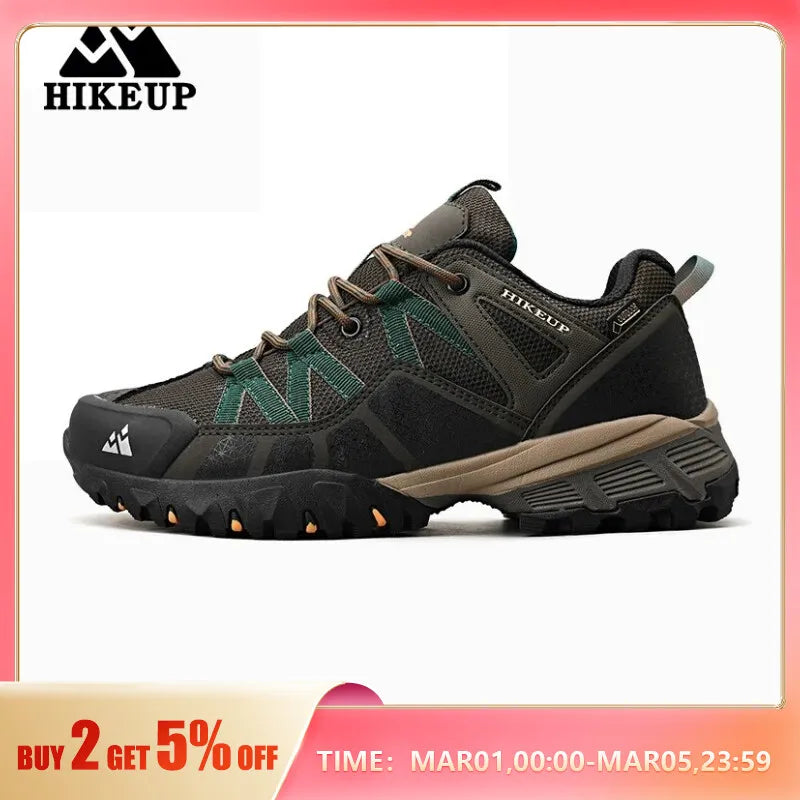 HIKEUP Breathable Cushioning Nonslip Sneakers Men's Hiking Shoes