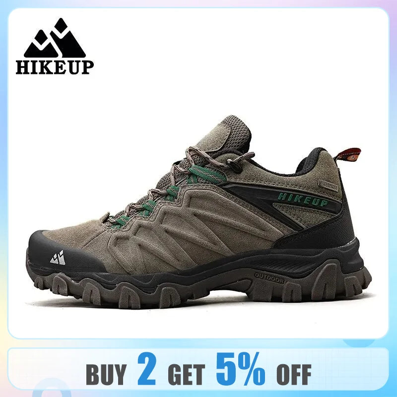 HIKEUP High Quality Leather Hiking Shoes Durable Outdoor