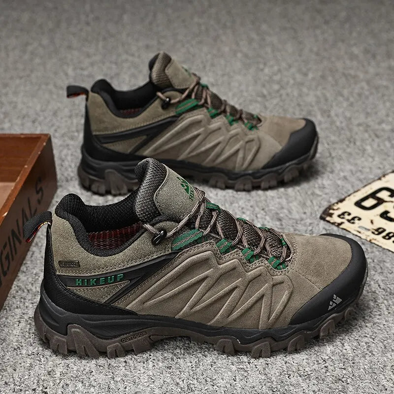 HIKEUP High Quality Leather Hiking Shoes Durable Outdoor