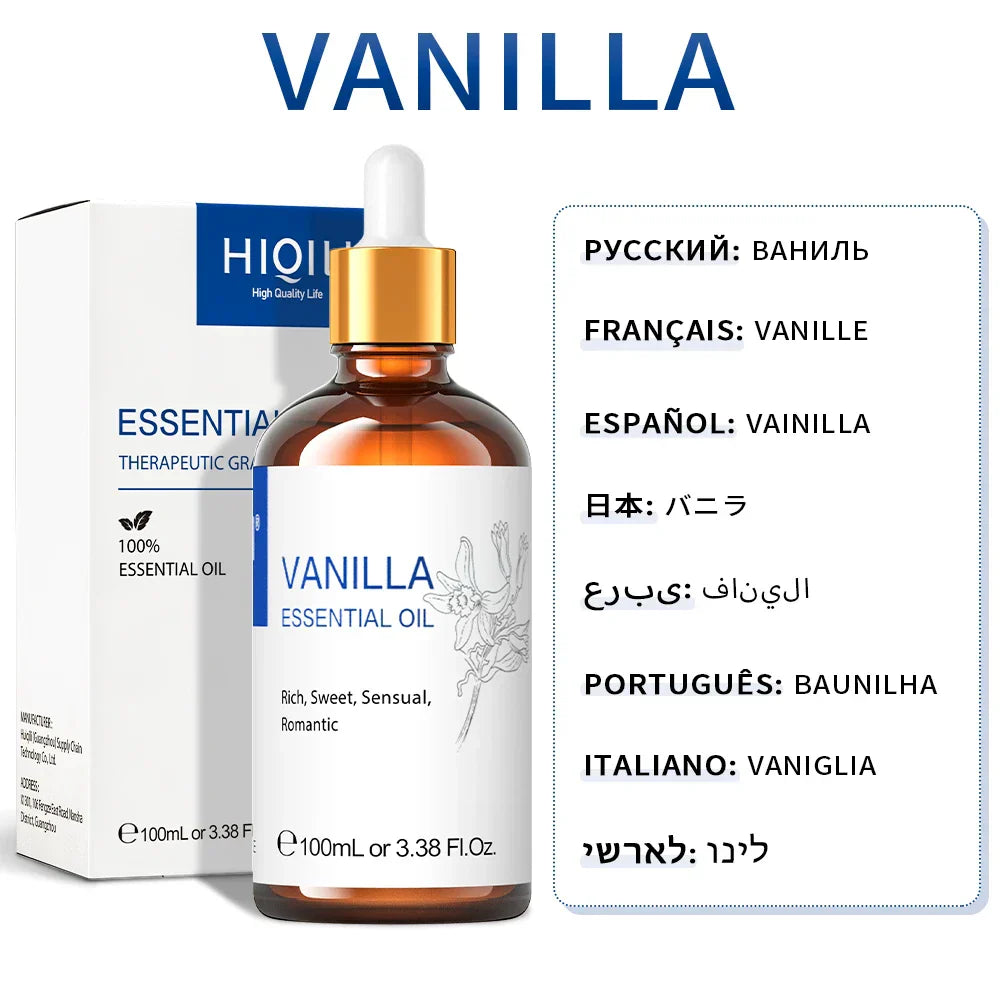 HIQILI Spearmint Vanilla Rose Cinnamon Lemon Essential Oils,100ML