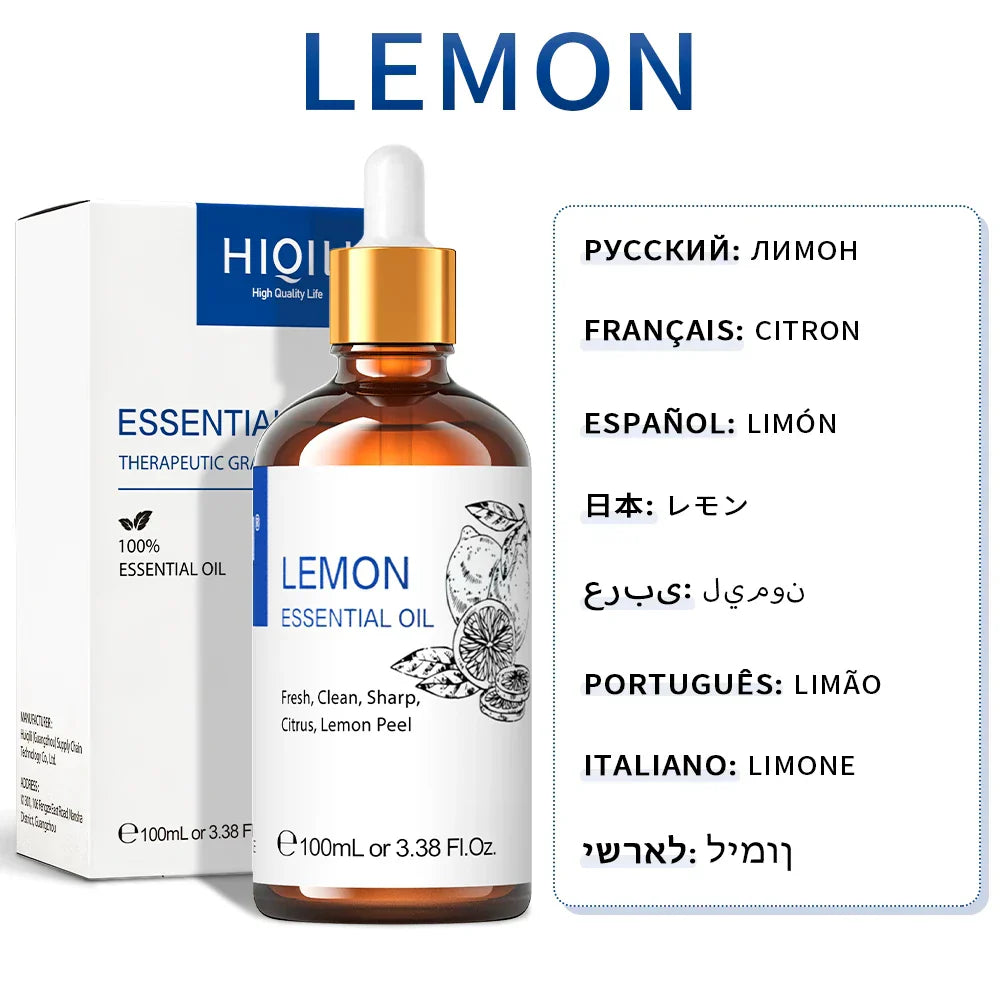 HIQILI Spearmint Vanilla Rose Cinnamon Lemon Essential Oils,100ML