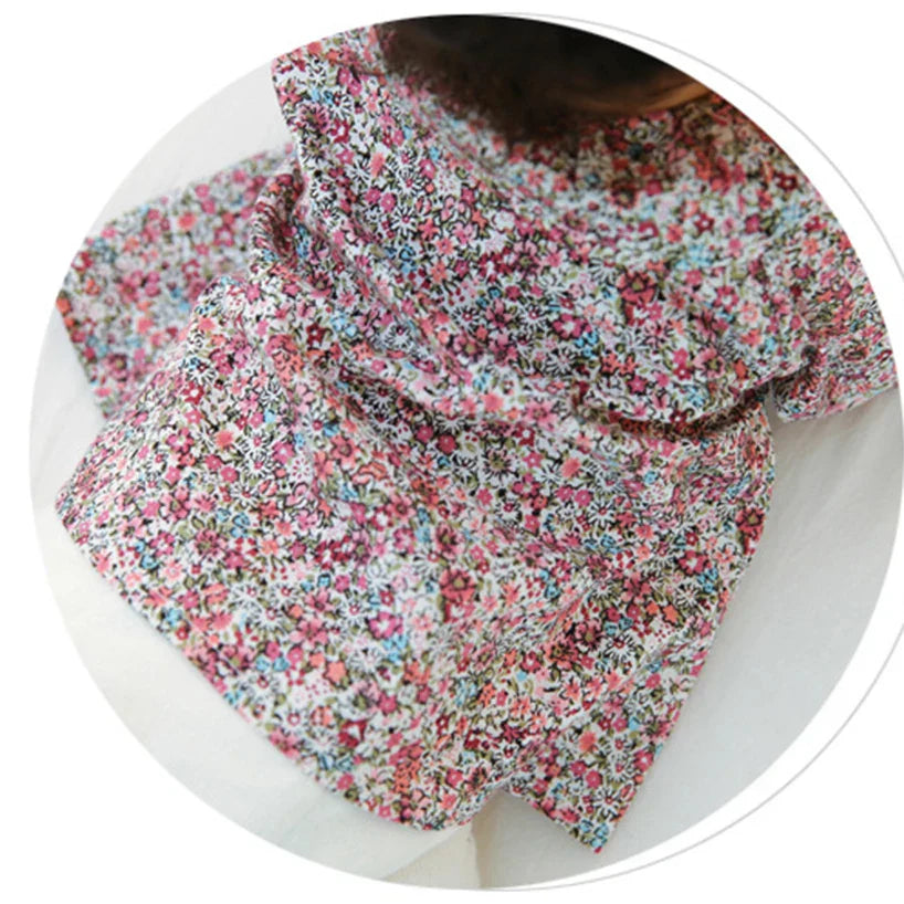 Sweet Ruffles Lace Collar Shirt for Girls Cotton