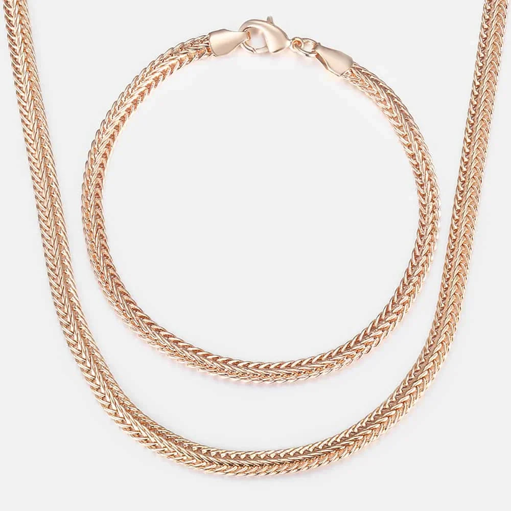 Women's Jewelry Sets 585 Rose Gold Color Necklace