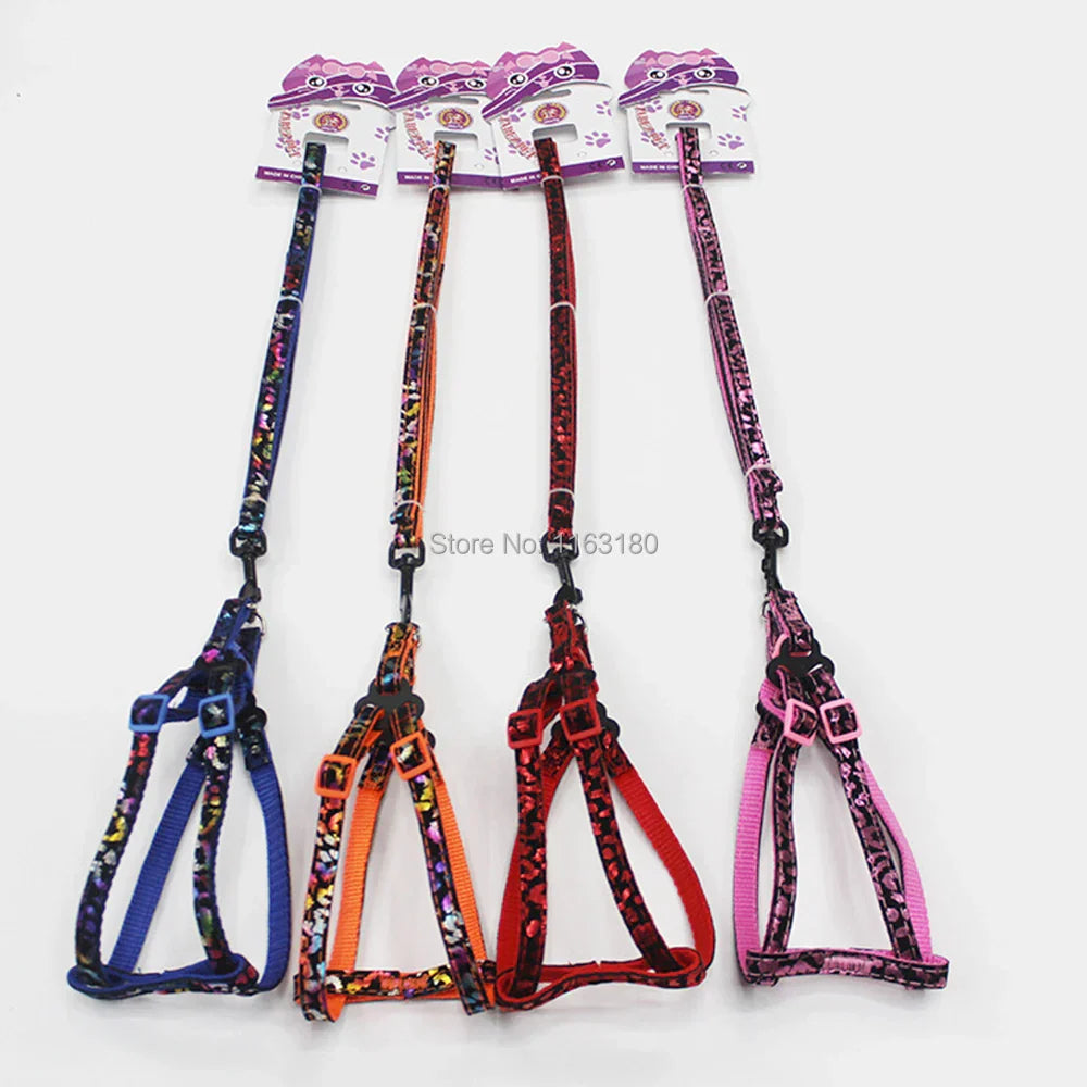 50pcs/lot Small Dog Harness and Leash Soft Nylon