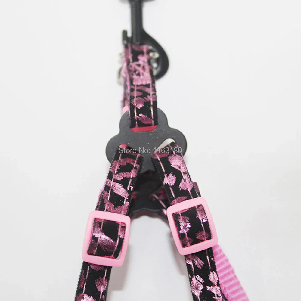 50pcs/lot Small Dog Harness and Leash Soft Nylon