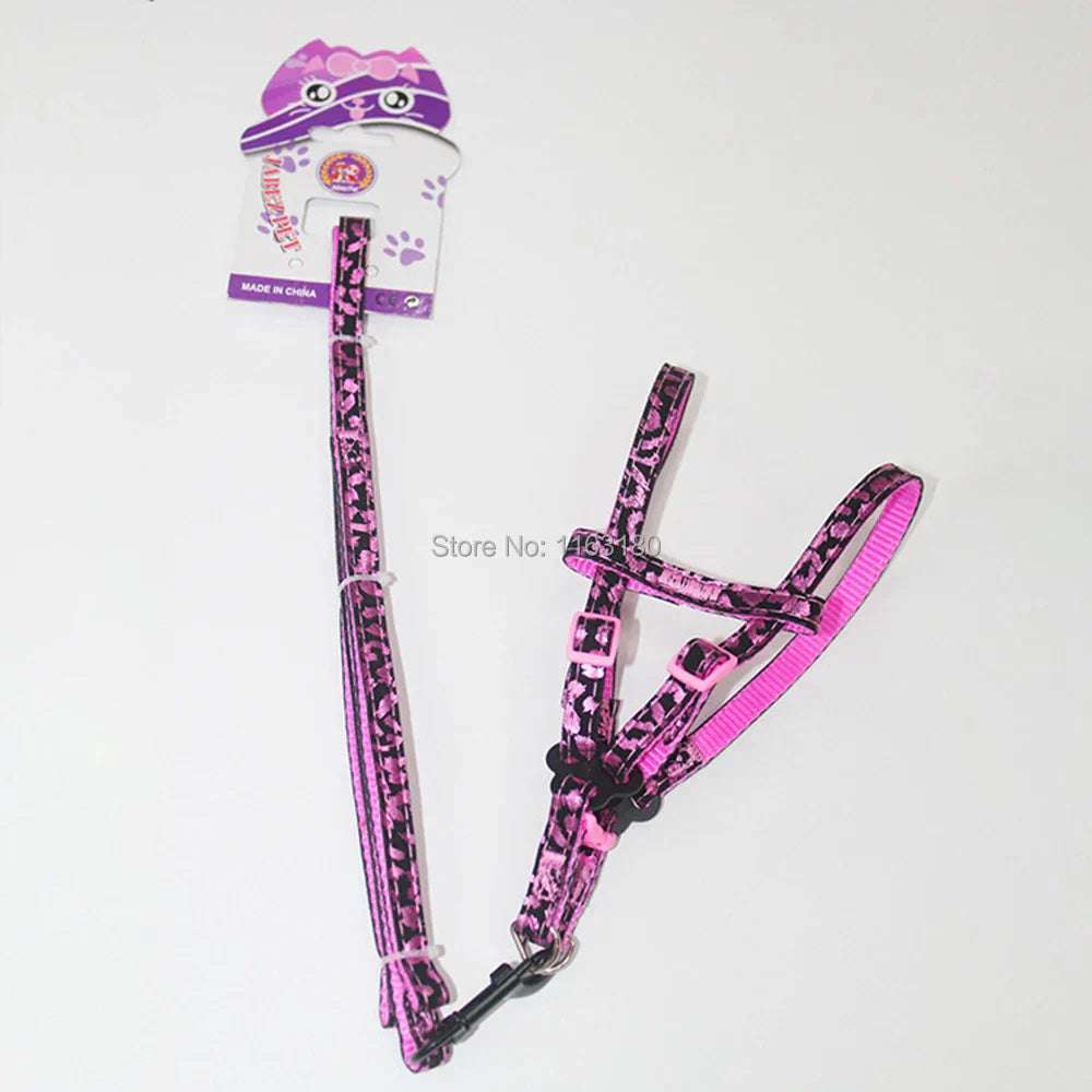 50pcs/lot Small Dog Harness and Leash Soft Nylon