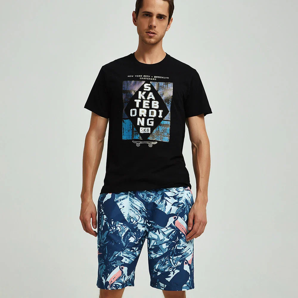 HOTMANGO Men's Beach Shorts Quick Drying Loose and
