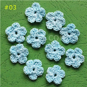 100 Colorfull Handmade Cotton Crochet Flowers, quilt scrapbooking