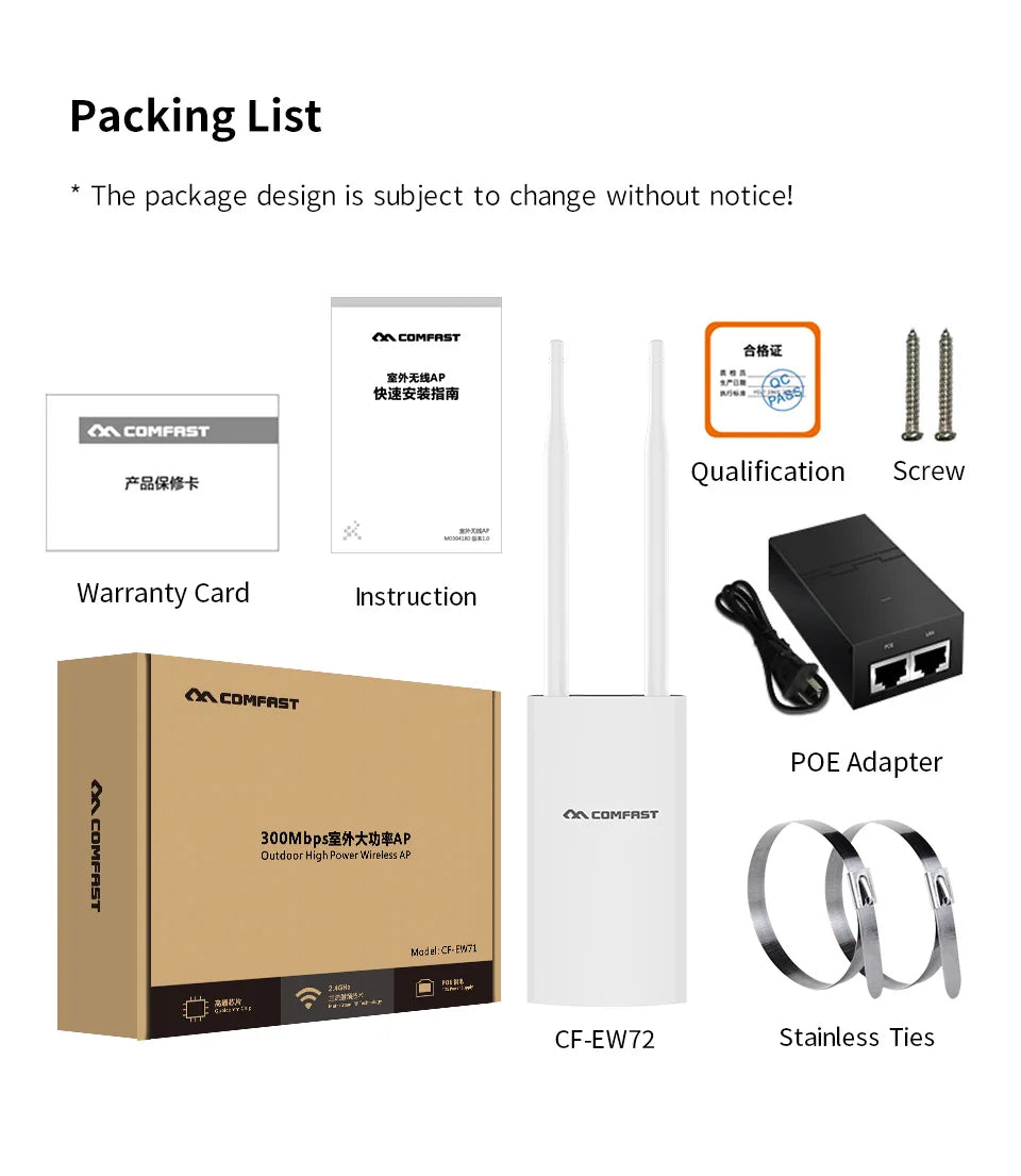 Outdoor WiFi Repeater AC1200 Router Amplifier Wi Fi