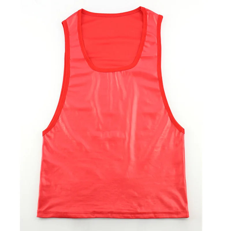 Soutong New Sexy Tank Top Men Leather Tank
