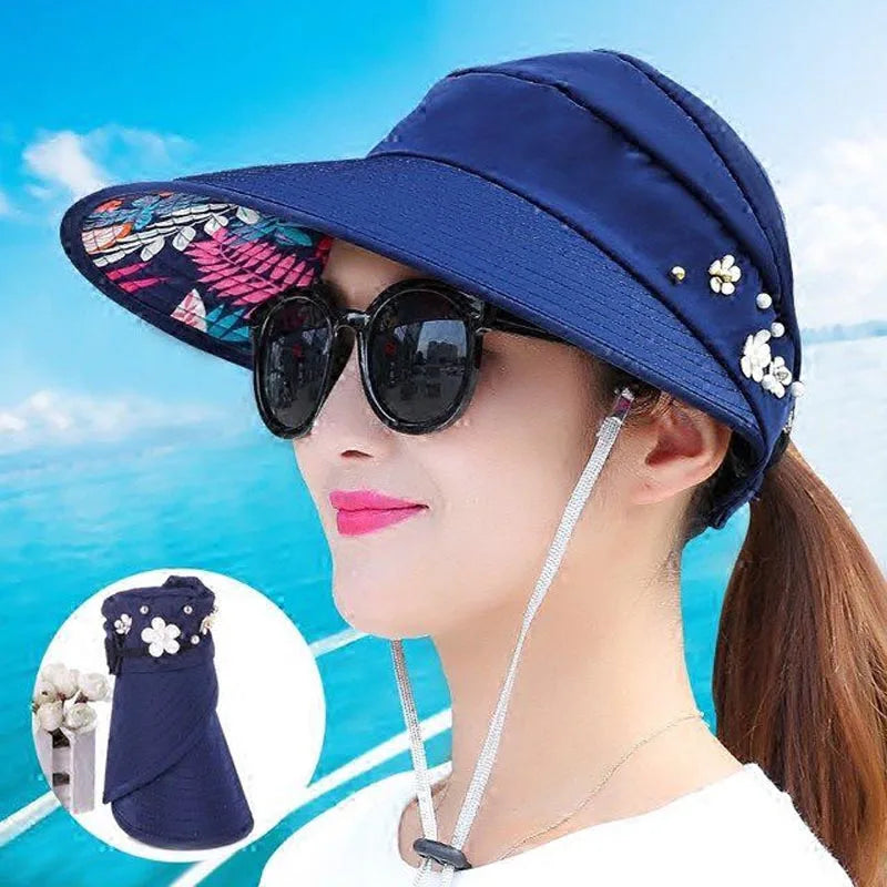 Summer Sun Hats Women Foldable UV Protection Sun