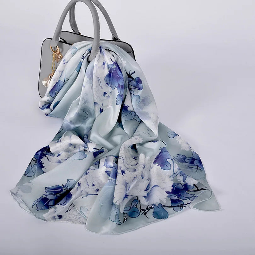 New Luxury Pure Silk Scarf Shawl Women