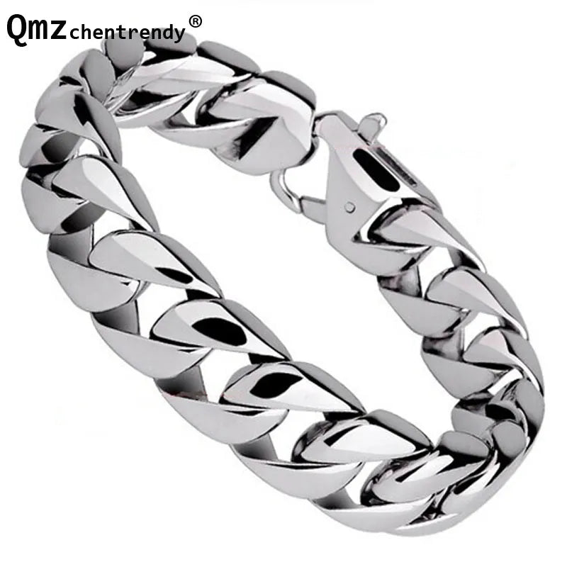 Fashion Real Titanium Steel Men Bracelets Punk Bangle