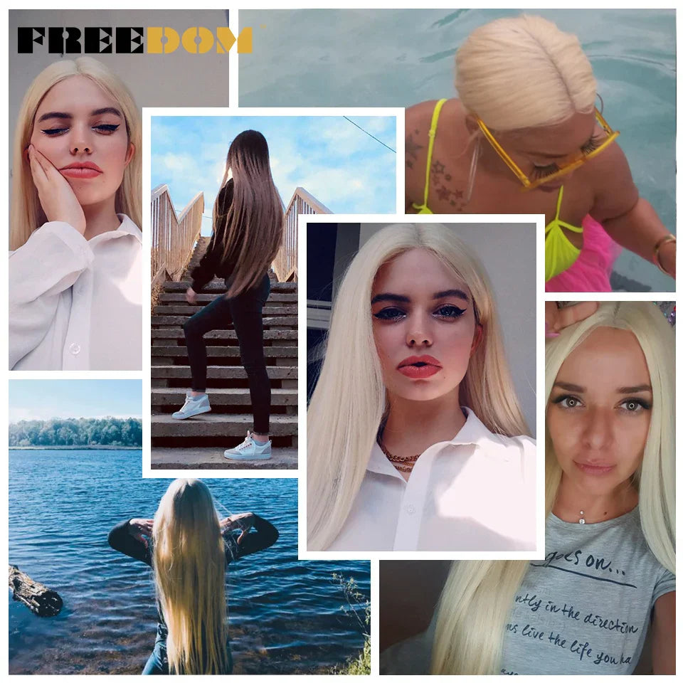 FREEDOM Synthetic Lace Front Wigs For Women Super