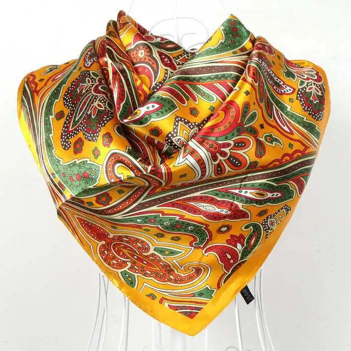 Spring And Autumn Female Satin Scarf,Big Square Scarves