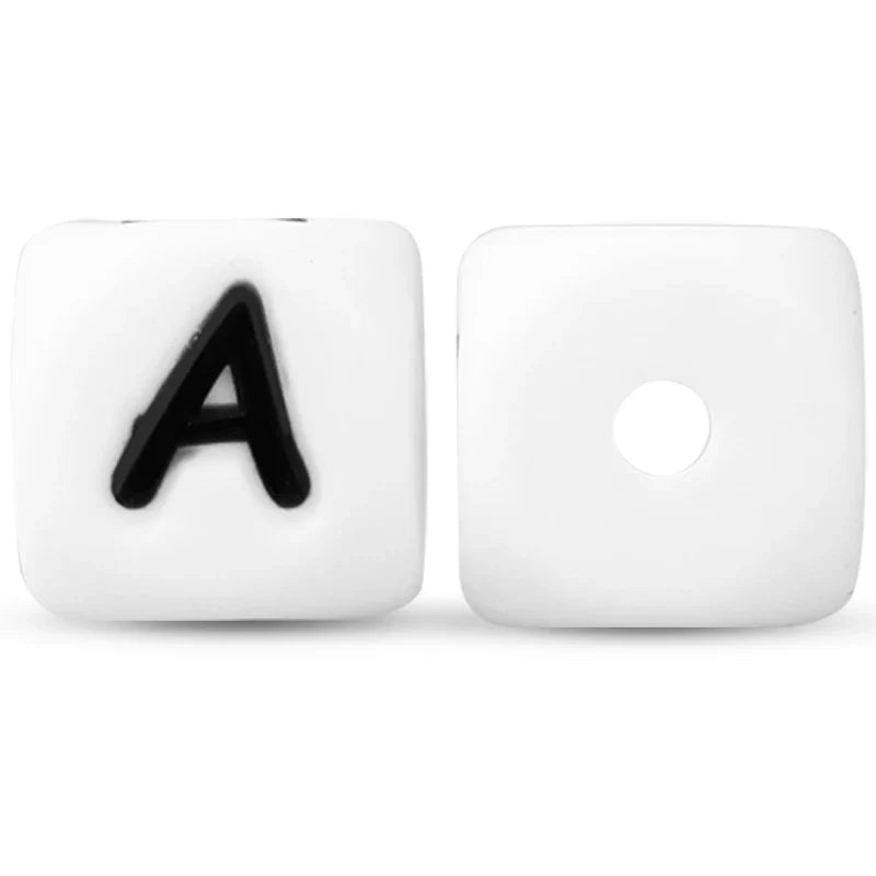 500pc/Lot 12MM Baby Silicone Letters Beads BPA Free
