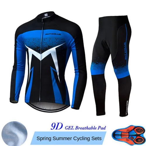 Phtxolue Breathable Long Sleeve Cycling Set Mountain Bike
