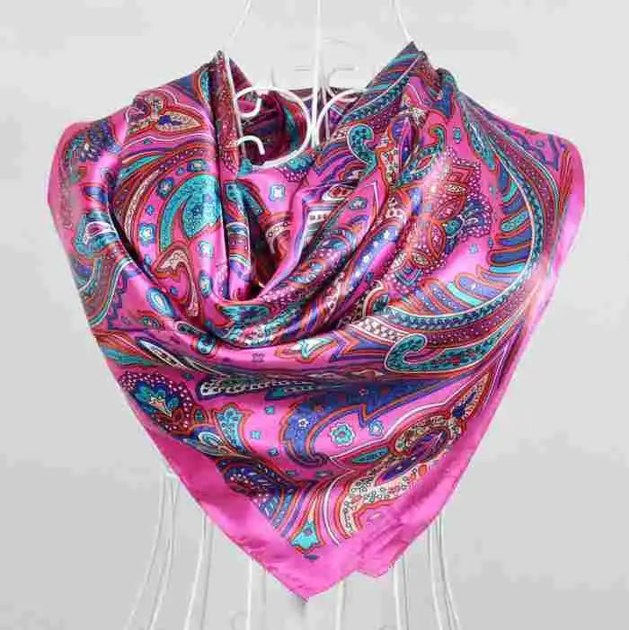 Spring And Autumn Female Satin Scarf,Big Square Scarves