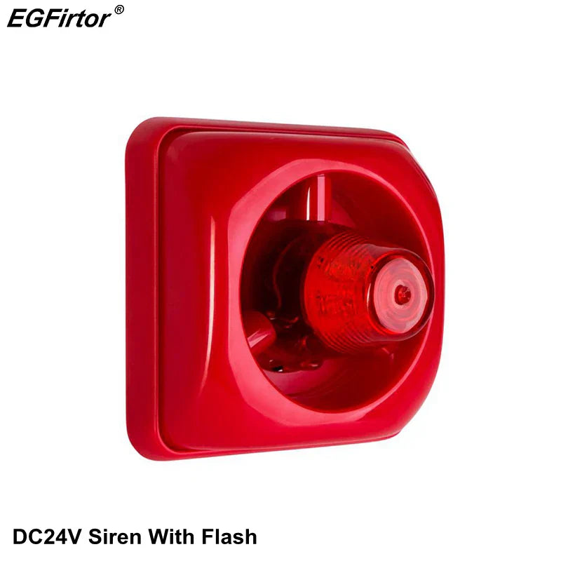 Security Alarm DC24V Alarm Siren With Flashlight 100dB
