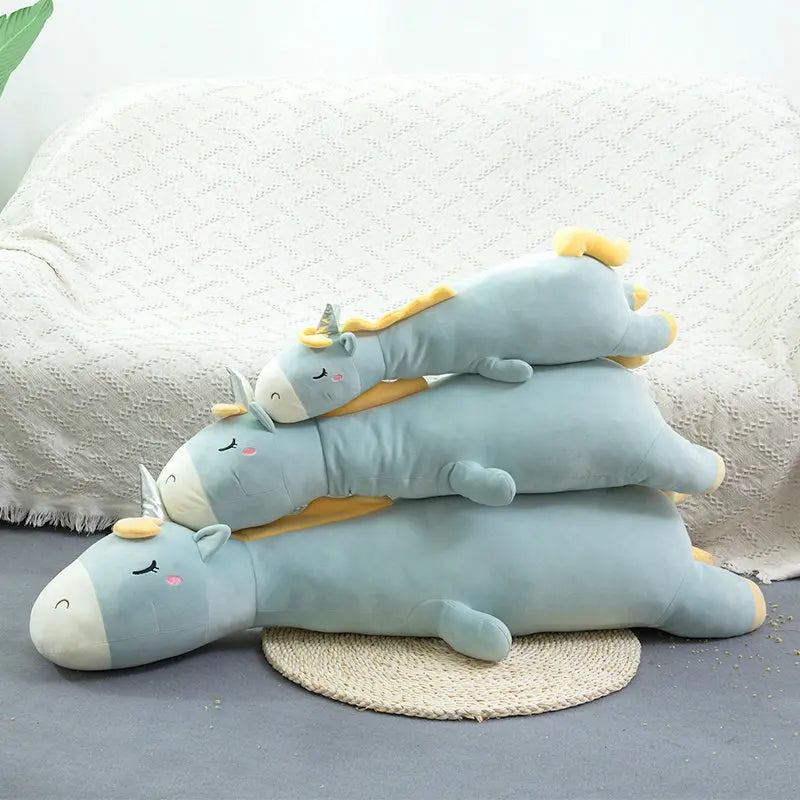 Giant Soft toy unicorn Stuffed Silver Horn Unicorn