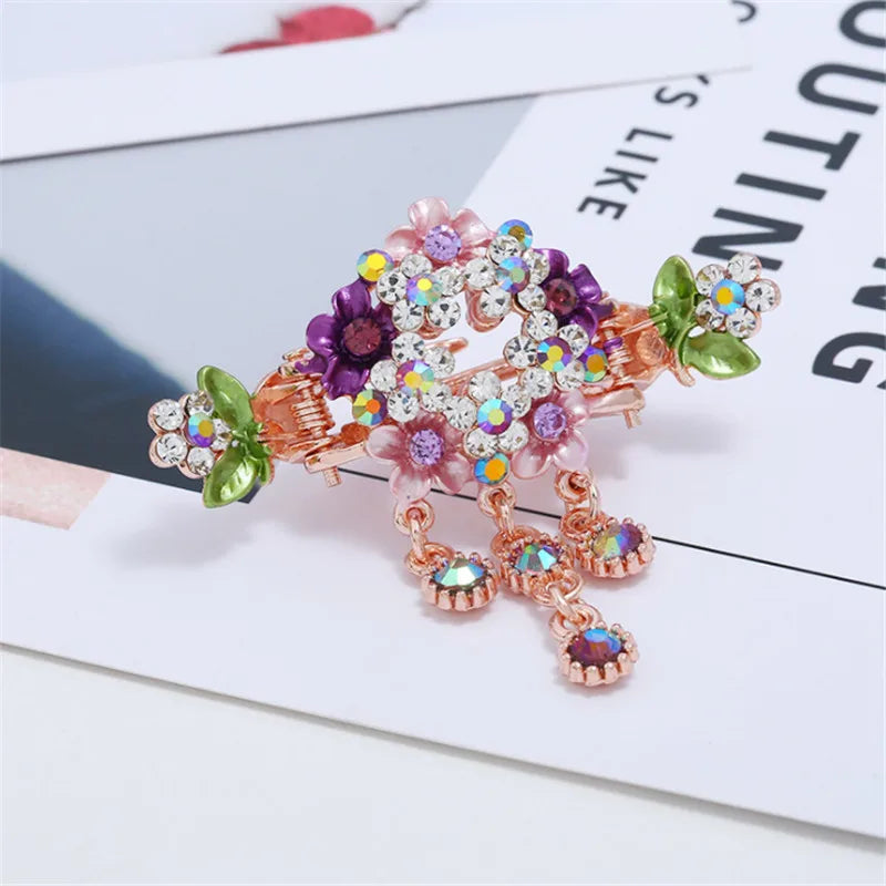 High Quality Colorful Enamel Flower Hair Claws Wedding