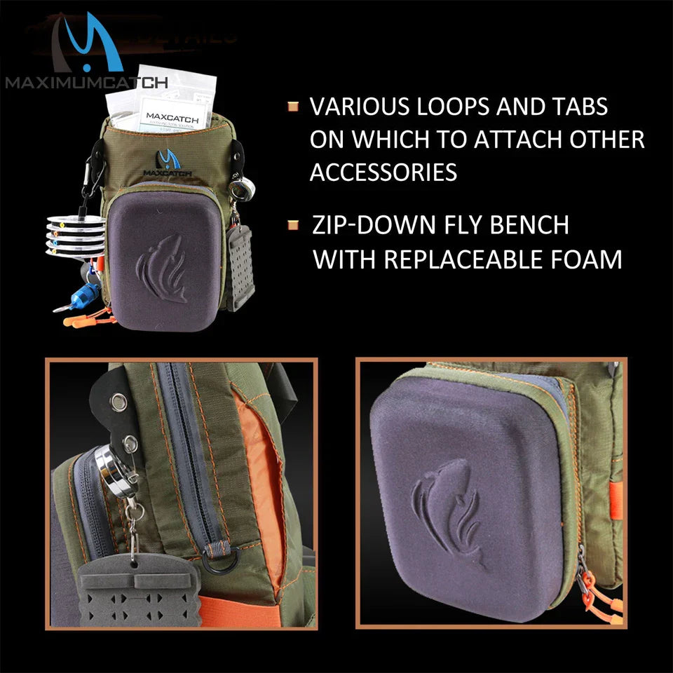 Maximumcatch Fly Fishing Chest Bag With Molded Fly