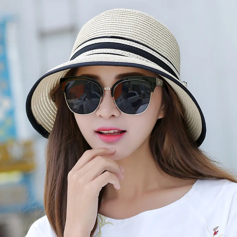 Muchique Boater Hats for Women Summer Sun Straw