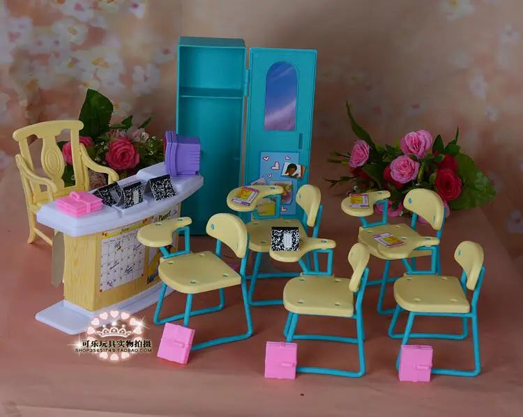 Accessories for barbie teacher classroom school original kitchen
