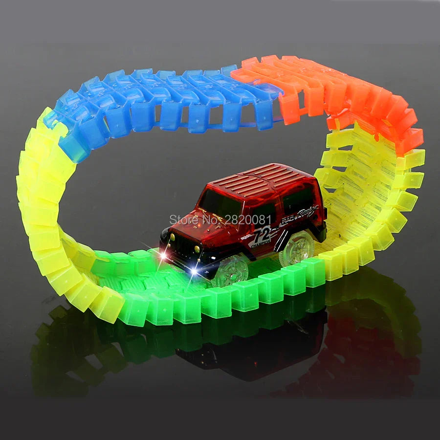 240pcs Race Track Car Glowing flexible soft Bend