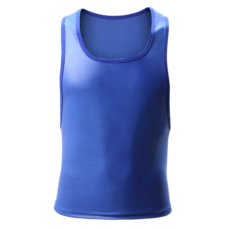 Soutong New Sexy Tank Top Men Leather Tank