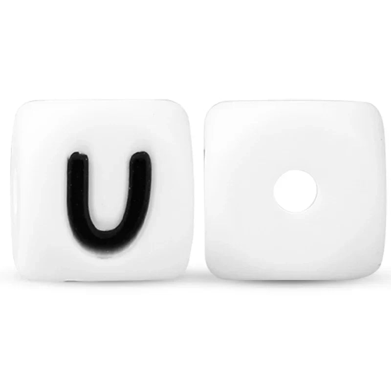 500pc/Lot 12MM Baby Silicone Letters Beads BPA Free