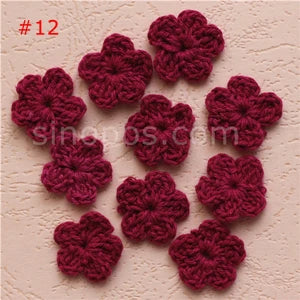 100 Colorfull Handmade Cotton Crochet Flowers, quilt scrapbooking