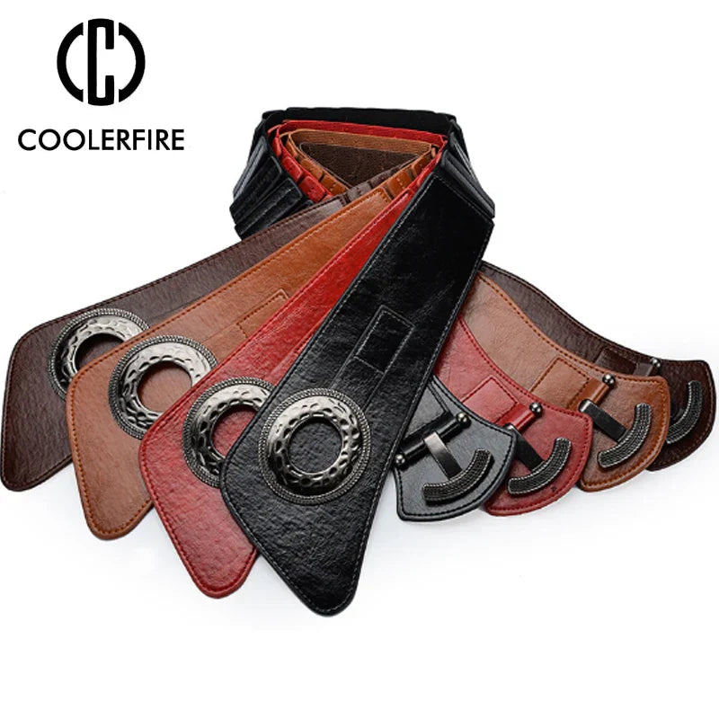 Hot Fashion Women Wide Waist Elastic Stretch Belt