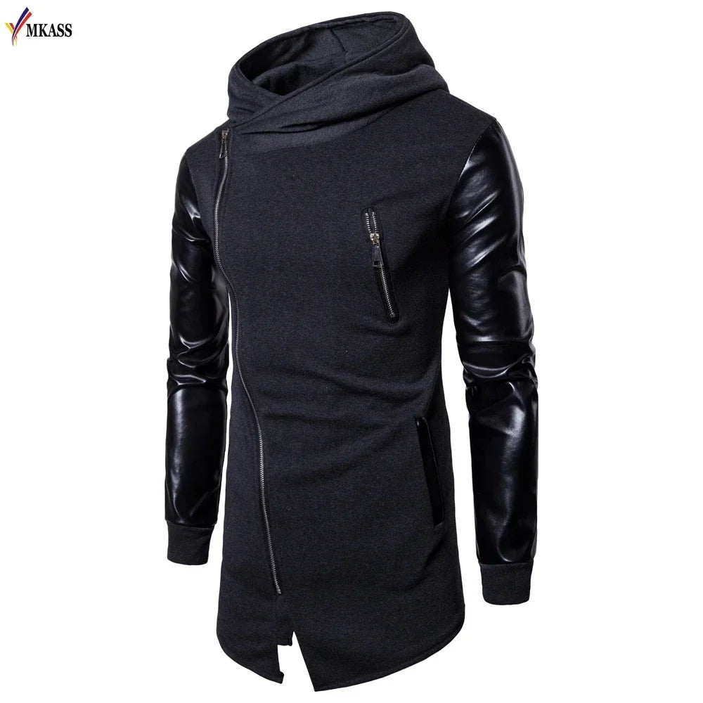 Hot New Design Men Long Hoodies Male Solid