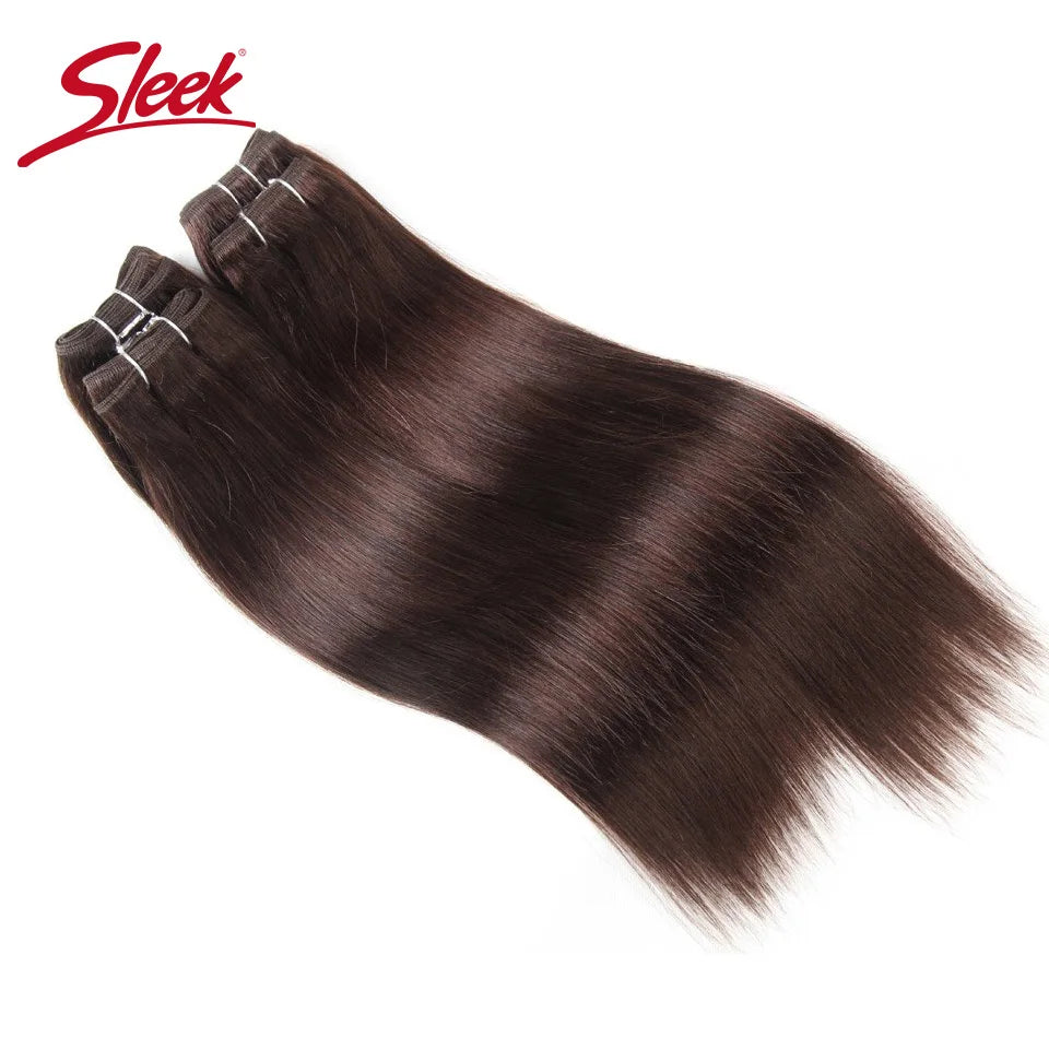 Sleek Brazilian Straight Hair Brown Color 4 and