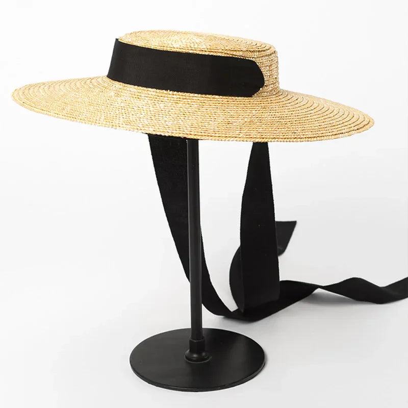 Wide Brim Boater Hat 10cm 15cm Brim Straw