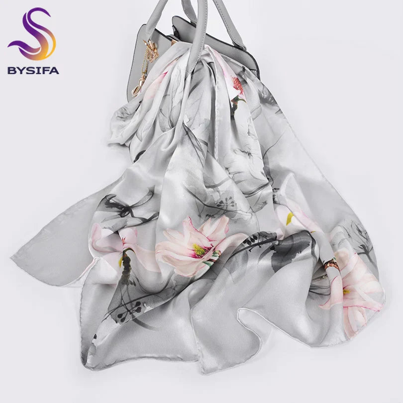 New Luxury Pure Silk Scarf Shawl Women
