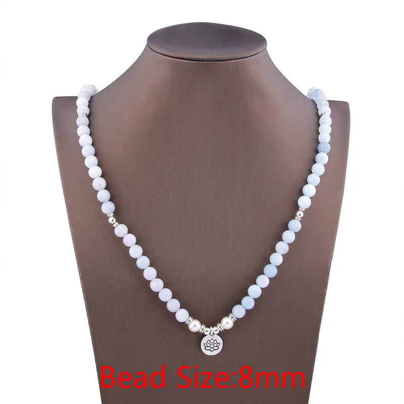 Women Bracelet Natural Stone Bracelet Beads Aquamarin with