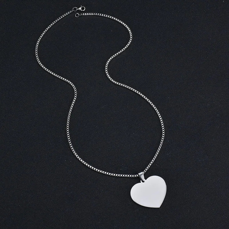 Personalized Stainless Steel Name Pendant Necklace Heart Love